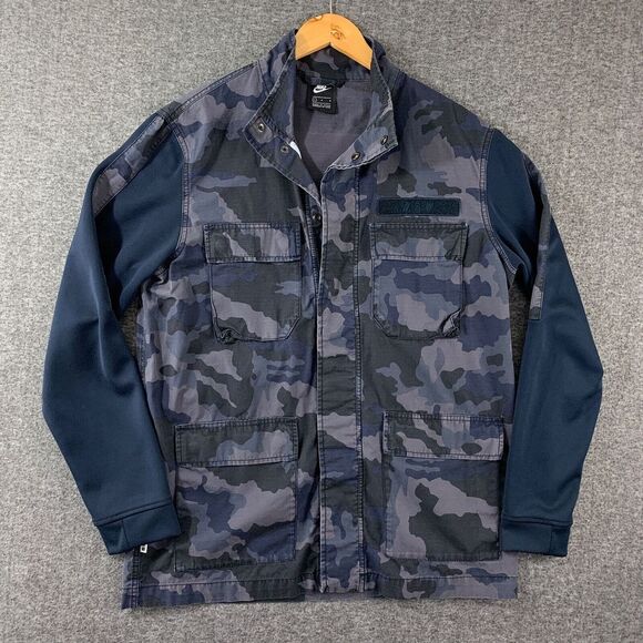 Nike Sportswear Jacket Shacket Mens Large Camo Utility Military‎ - Picture 1 of 14